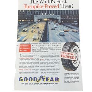 Vintage 1959 Goodyear Tires Turnpike Proved Ad Advertisement